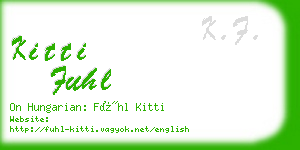 kitti fuhl business card